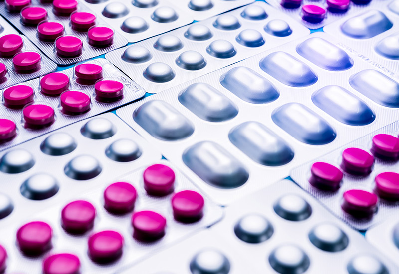A selection of pharmaceuticals in tablet foil