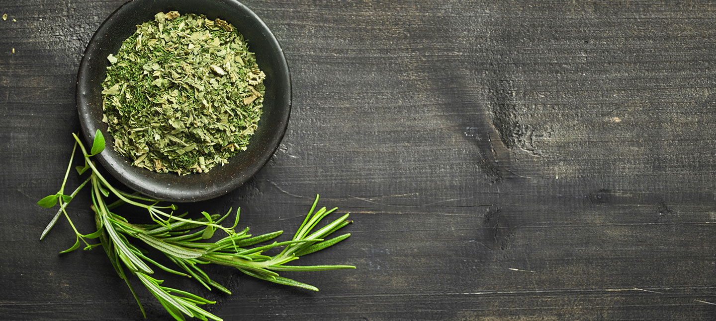 A bowl of ground herbs