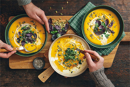 A bowl of healthy soup