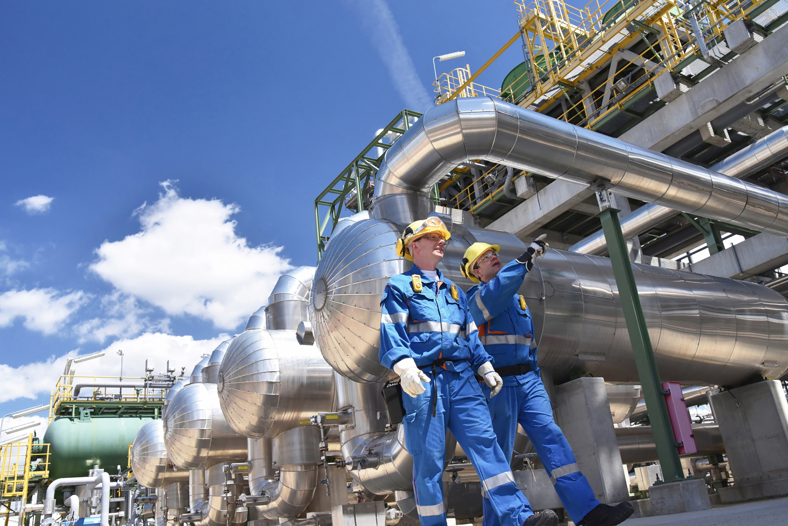 Work men on manufacturing site