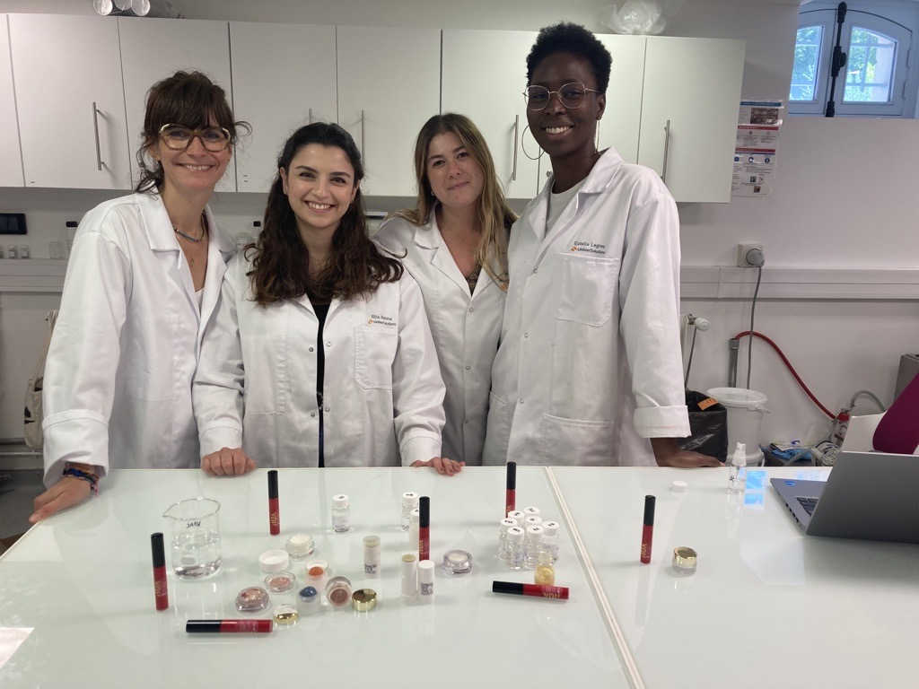 Beauty & Personal Care formulators in the lab with the award-winning innovation Irresistible Satin Lip Cream