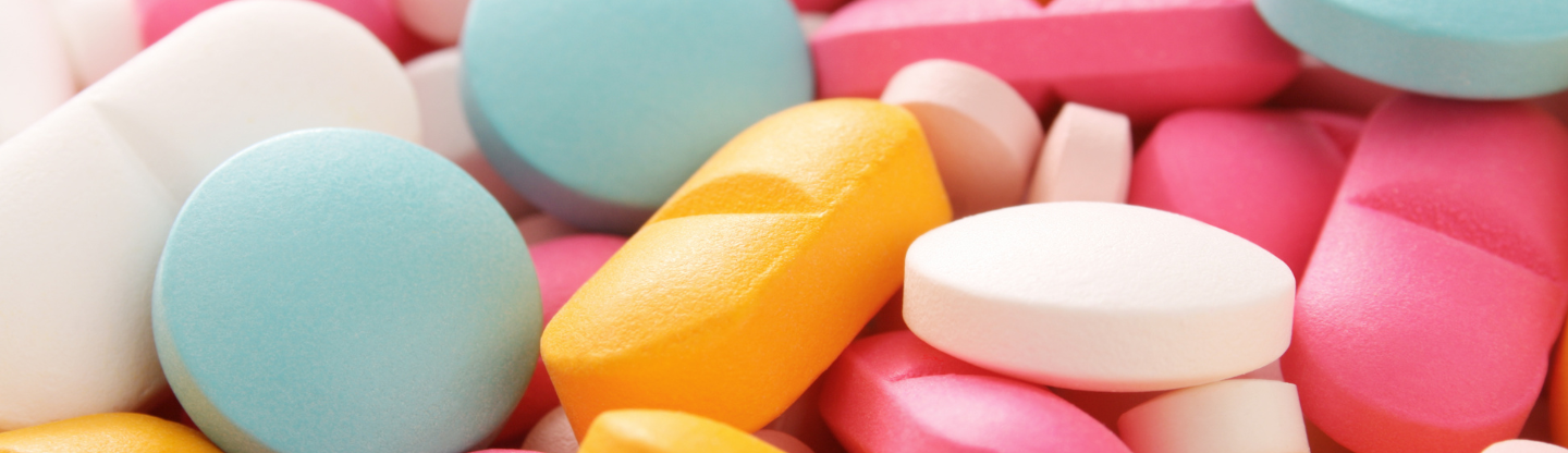 Colorful assortment of pills