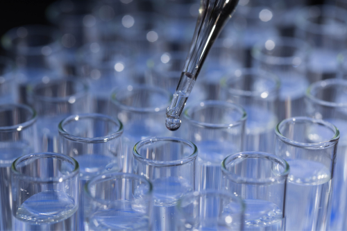 test tubes with liquids measured out